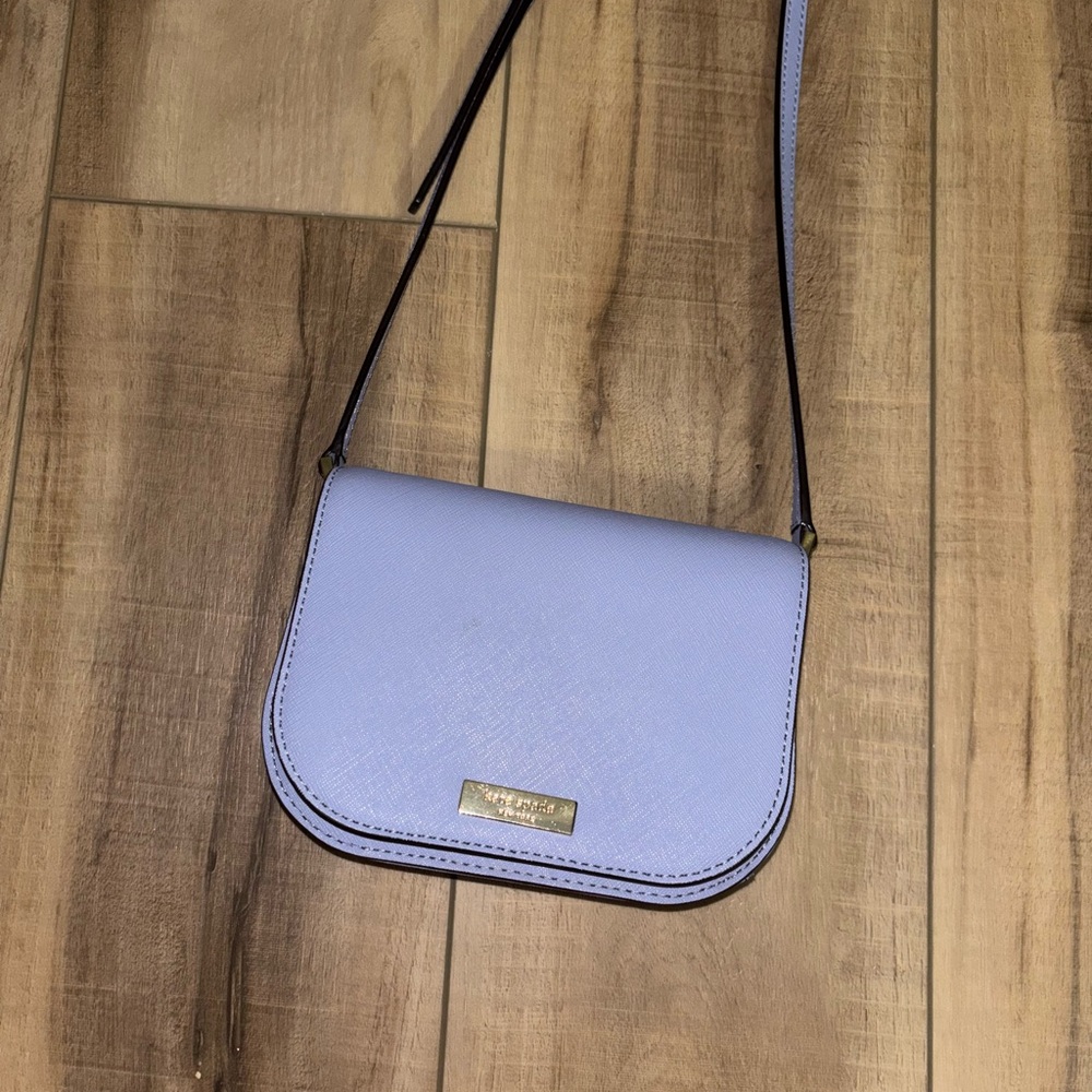 kate spade Purple Crossbody Bag with Classic Saddle Shape and Adjustable Strap